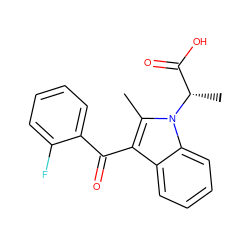 Cc1c(C(=O)c2ccccc2F)c2ccccc2n1[C@@H](C)C(=O)O ZINC000013820964