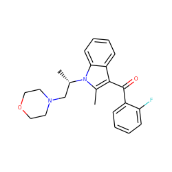 Cc1c(C(=O)c2ccccc2F)c2ccccc2n1[C@@H](C)CN1CCOCC1 ZINC000013781972