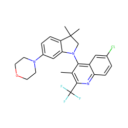 Cc1c(C(F)(F)F)nc2ccc(Cl)cc2c1N1CC(C)(C)c2ccc(N3CCOCC3)cc21 ZINC000118092123