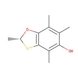 Cc1c(C)c2c(c(C)c1O)S[C@H](C)O2 ZINC000029317445