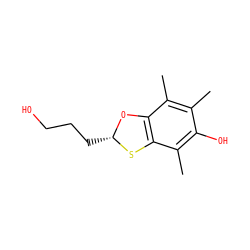 Cc1c(C)c2c(c(C)c1O)S[C@H](CCCO)O2 ZINC000006068912