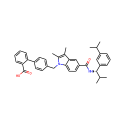 Cc1c(C)n(Cc2ccc(-c3ccccc3C(=O)O)cc2)c2ccc(C(=O)N[C@H](c3cccc(C(C)C)c3)C(C)C)cc12 ZINC000199337014