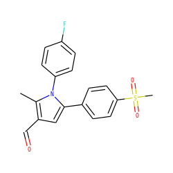 Cc1c(C=O)cc(-c2ccc(S(C)(=O)=O)cc2)n1-c1ccc(F)cc1 ZINC000013762072