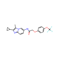 Cc1c(C2CC2)nc2ccc(NC(=O)COc3ccc(OC(F)(F)F)cc3)cn12 ZINC000653716337