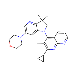 Cc1c(C2CC2)nc2ncccc2c1N1CC(C)(C)c2ncc(N3CCOCC3)cc21 ZINC000118097074
