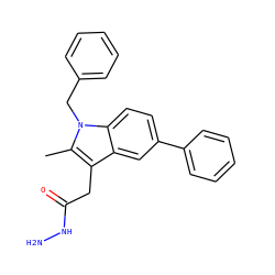 Cc1c(CC(=O)NN)c2cc(-c3ccccc3)ccc2n1Cc1ccccc1 ZINC000013445915