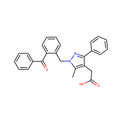 Cc1c(CC(=O)O)c(-c2ccccc2)nn1Cc1ccccc1C(=O)c1ccccc1 ZINC000096270535