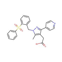 Cc1c(CC(=O)O)c(-c2ccncc2)nn1Cc1ccccc1S(=O)(=O)c1ccccc1 ZINC000096270508