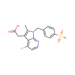 Cc1c(CC(=O)O)c2c(Cl)ccnc2n1Cc1ccc(S(C)(=O)=O)cc1 ZINC000035943015
