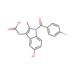 Cc1c(CC(=O)O)c2cc(O)ccc2n1C(=O)c1ccc(Cl)cc1 ZINC000006068955