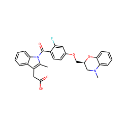 Cc1c(CC(=O)O)c2ccccc2n1C(=O)c1ccc(OC[C@@H]2CN(C)c3ccccc3O2)cc1F ZINC000072107238