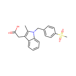Cc1c(CC(=O)O)c2ccccc2n1Cc1ccc(S(C)(=O)=O)cc1 ZINC000201888582