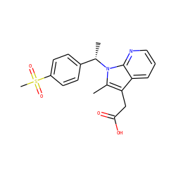 Cc1c(CC(=O)O)c2cccnc2n1[C@@H](C)c1ccc(S(C)(=O)=O)cc1 ZINC000038224737