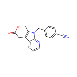 Cc1c(CC(=O)O)c2cccnc2n1Cc1ccc(C#N)cc1 ZINC000038219703