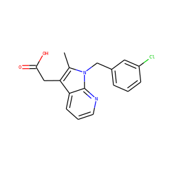 Cc1c(CC(=O)O)c2cccnc2n1Cc1cccc(Cl)c1 ZINC000034634093