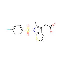 Cc1c(CC(=O)O)c2ccsc2n1S(=O)(=O)c1ccc(F)cc1 ZINC000066098450