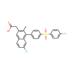 Cc1c(CC(=O)O)cc2ccc(Cl)cc2c1-c1ccc(S(=O)(=O)c2ccc(Cl)cc2)cc1 ZINC000205740020