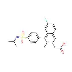 Cc1c(CC(=O)O)cc2ccc(F)cc2c1-c1ccc(S(=O)(=O)NC(C)C)cc1 ZINC000205730320