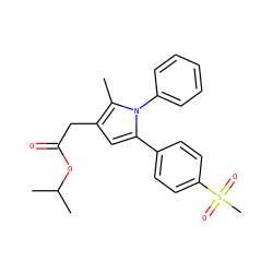 Cc1c(CC(=O)OC(C)C)cc(-c2ccc(S(C)(=O)=O)cc2)n1-c1ccccc1 ZINC000045387120