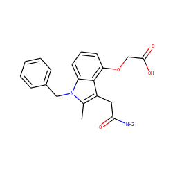 Cc1c(CC(N)=O)c2c(OCC(=O)O)cccc2n1Cc1ccccc1 ZINC000013445822