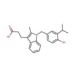 Cc1c(CCC(=O)O)c2ccccc2n1Cc1ccc(O)c(C(C)C)c1 ZINC000103239841