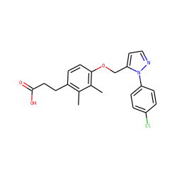 Cc1c(CCC(=O)O)ccc(OCc2ccnn2-c2ccc(Cl)cc2)c1C ZINC000118712129
