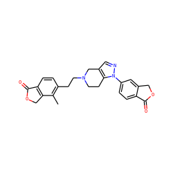 Cc1c(CCN2CCc3c(cnn3-c3ccc4c(c3)COC4=O)C2)ccc2c1COC2=O ZINC001772627249