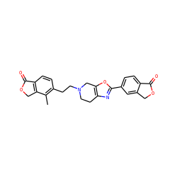 Cc1c(CCN2CCc3nc(-c4ccc5c(c4)COC5=O)oc3C2)ccc2c1COC2=O ZINC001772648266