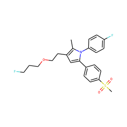 Cc1c(CCOCCCF)cc(-c2ccc(S(C)(=O)=O)cc2)n1-c1ccc(F)cc1 ZINC000653714170