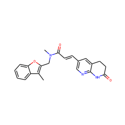 Cc1c(CN(C)C(=O)/C=C/c2cnc3c(c2)CCC(=O)N3)oc2ccccc12 ZINC000038795123