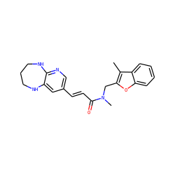 Cc1c(CN(C)C(=O)/C=C/c2cnc3c(c2)NCCCN3)oc2ccccc12 ZINC000045254070