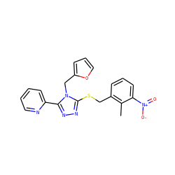 Cc1c(CSc2nnc(-c3ccccn3)n2Cc2ccco2)cccc1[N+](=O)[O-] ZINC000066136507