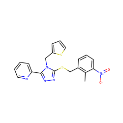Cc1c(CSc2nnc(-c3ccccn3)n2Cc2cccs2)cccc1[N+](=O)[O-] ZINC000066129456