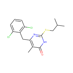 Cc1c(Cc2c(Cl)cccc2Cl)nc(SCC(C)C)[nH]c1=O ZINC000013556526