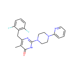 Cc1c(Cc2c(F)cccc2F)nc(N2CCN(c3ccccn3)CC2)[nH]c1=O ZINC000028866399