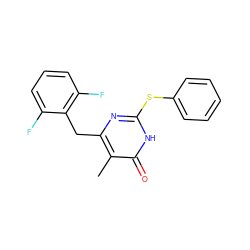Cc1c(Cc2c(F)cccc2F)nc(Sc2ccccc2)[nH]c1=O ZINC000034820512