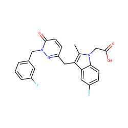 Cc1c(Cc2ccc(=O)n(Cc3cccc(F)c3)n2)c2cc(F)ccc2n1CC(=O)O ZINC000117017038