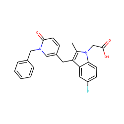 Cc1c(Cc2ccc(=O)n(Cc3ccccc3)c2)c2cc(F)ccc2n1CC(=O)O ZINC000117016150