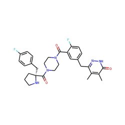 Cc1c(Cc2ccc(F)c(C(=O)N3CCN(C(=O)[C@]4(Cc5ccc(F)cc5)CCCN4)CC3)c2)n[nH]c(=O)c1C ZINC000049746472