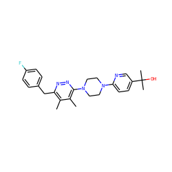 Cc1c(Cc2ccc(F)cc2)nnc(N2CCN(c3ccc(C(C)(C)O)cn3)CC2)c1C ZINC000201148612