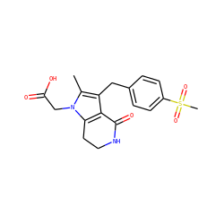 Cc1c(Cc2ccc(S(C)(=O)=O)cc2)c2c(n1CC(=O)O)CCNC2=O ZINC000205457324