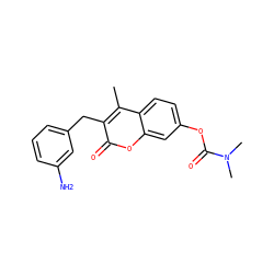 Cc1c(Cc2cccc(N)c2)c(=O)oc2cc(OC(=O)N(C)C)ccc12 ZINC000114930552