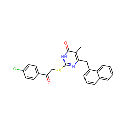 Cc1c(Cc2cccc3ccccc23)nc(SCC(=O)c2ccc(Cl)cc2)[nH]c1=O ZINC000026851611