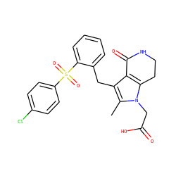 Cc1c(Cc2ccccc2S(=O)(=O)c2ccc(Cl)cc2)c2c(n1CC(=O)O)CCNC2=O ZINC000205457365