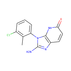 Cc1c(Cl)cccc1-n1c(N)nc2ccc(=O)[nH]c21 ZINC000118268560