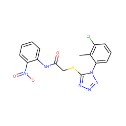 Cc1c(Cl)cccc1-n1nnnc1SCC(=O)Nc1ccccc1[N+](=O)[O-] ZINC000033817035