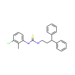 Cc1c(Cl)cccc1NC(=S)NCCC(c1ccccc1)c1ccccc1 ZINC000008829797