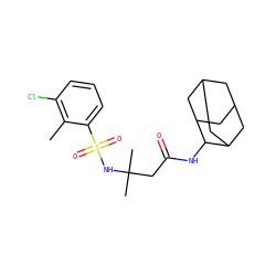 Cc1c(Cl)cccc1S(=O)(=O)NC(C)(C)CC(=O)NC1C2CC3CC(C2)CC1C3 ZINC000103269455