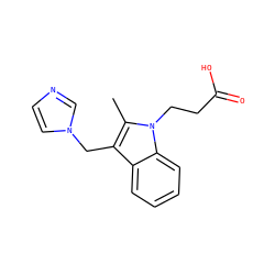 Cc1c(Cn2ccnc2)c2ccccc2n1CCC(=O)O ZINC000035877948