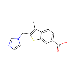 Cc1c(Cn2ccnc2)sc2cc(C(=O)O)ccc12 ZINC000029400798